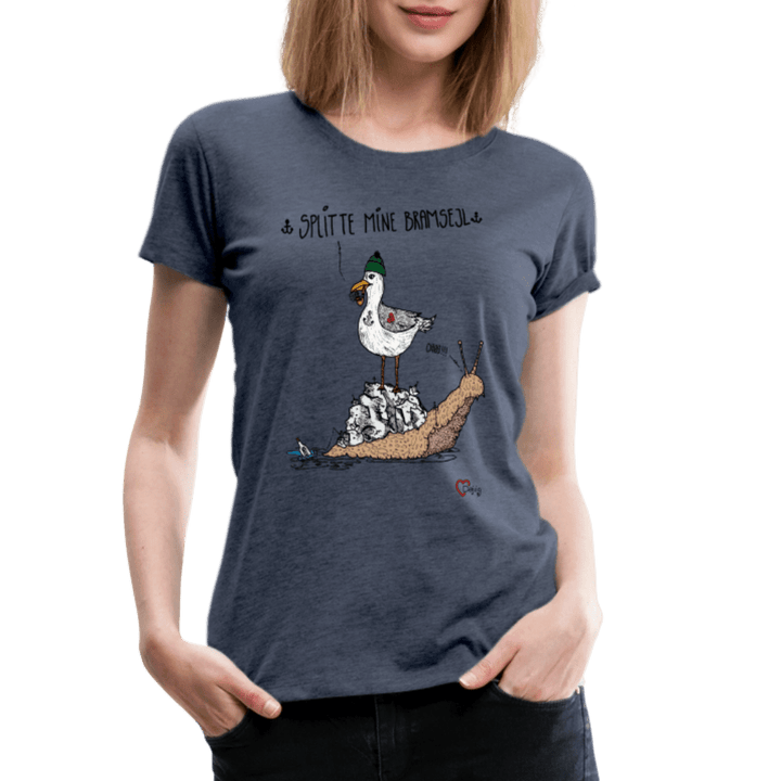 Splitte Mine Bramsejl - Eksklusiv Dame T-shirt - Dame premium T-shirt - blåmeleret - Dajlig