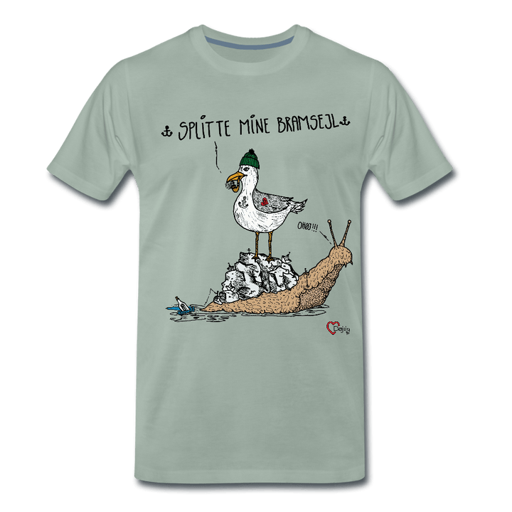 Splitte Mine Bramsejl - Eksklusiv Herre T-shirt - Herre premium T-shirt - grågrøn - Dajlig