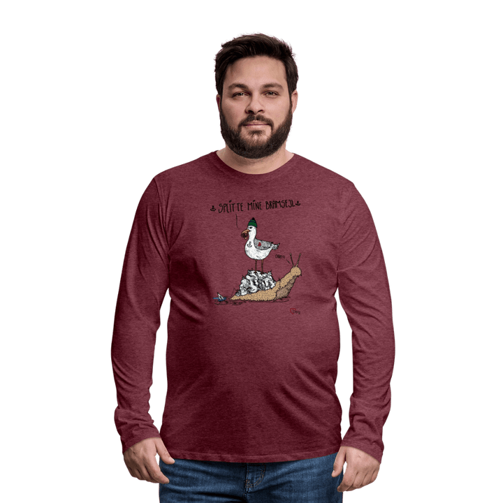 Splitte Mine Bramsejl - Herre Langærmet Trøje - Premium langærmet Herre - T-shirt - bordeaux meleret - Dajlig