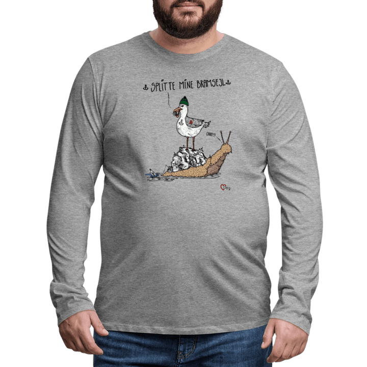 Splitte Mine Bramsejl - Herre Langærmet Trøje - Premium langærmet Herre - T-shirt - grå meleret - Dajlig