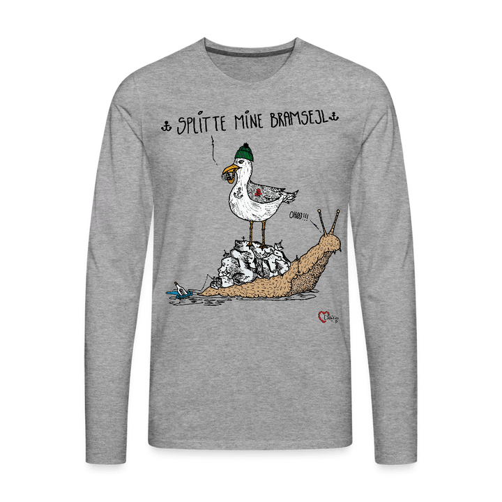 Splitte Mine Bramsejl - Herre Langærmet Trøje - Premium langærmet Herre - T-shirt - grå meleret - Dajlig