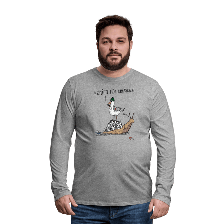Splitte Mine Bramsejl - Herre Langærmet Trøje - Premium langærmet Herre - T-shirt - grå meleret - Dajlig
