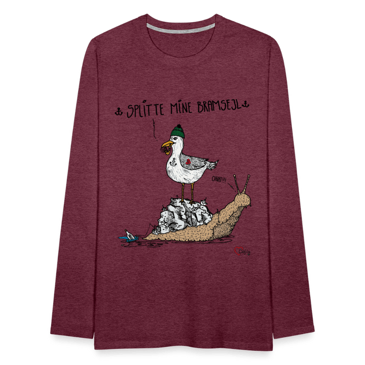 Splitte Mine Bramsejl - Herre Trøje - Herre premium T-shirt med lange ærmer - bordeaux meleret - Dajlig