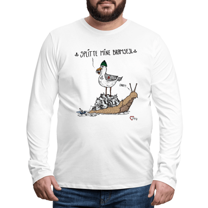 Splitte Mine Bramsejl - Herre Trøje - Herre premium T-shirt med lange ærmer - grå meleret - Dajlig