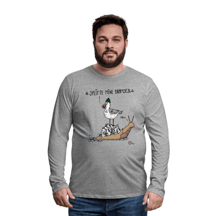 Splitte Mine Bramsejl - Herre Trøje - Herre premium T-shirt med lange ærmer - grå meleret - Dajlig