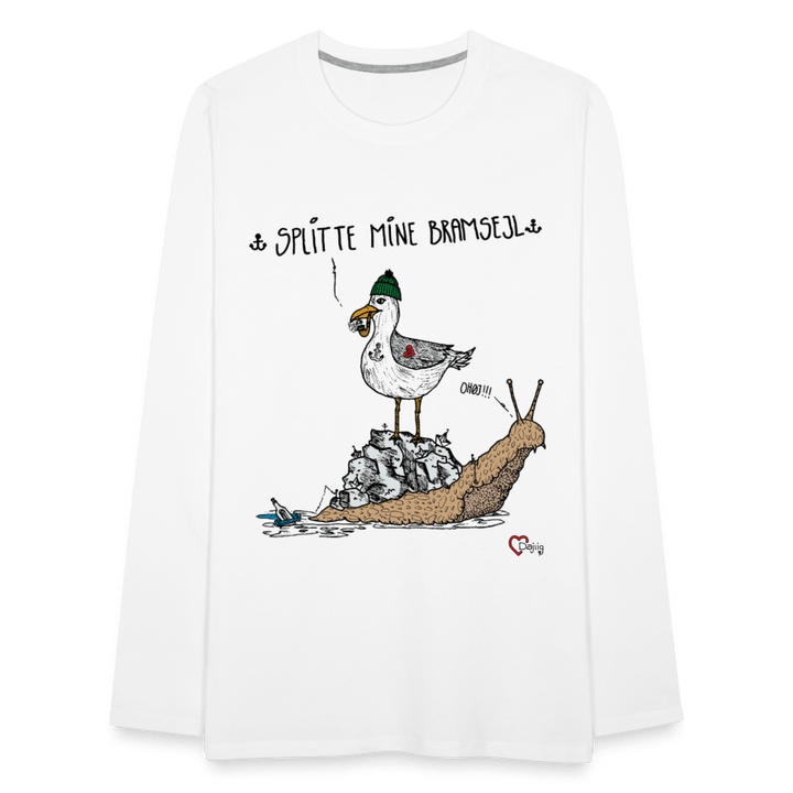 Splitte Mine Bramsejl - Herre Trøje - Herre premium T-shirt med lange ærmer - hvid - Dajlig