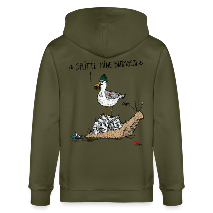 Splitte Mine Bramsejl - Kraftig Unisex Hættetrøje m. lynlås - Stanley/Stella økologisk unisex - hættejakke CULTIVATOR - khaki - Dajlig