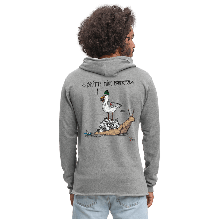 Splitte Mine Bramsejl - Let Unisex hættetrøje - Let sweatshirt med hætte, unisex - grå meleret - Dajlig.dk