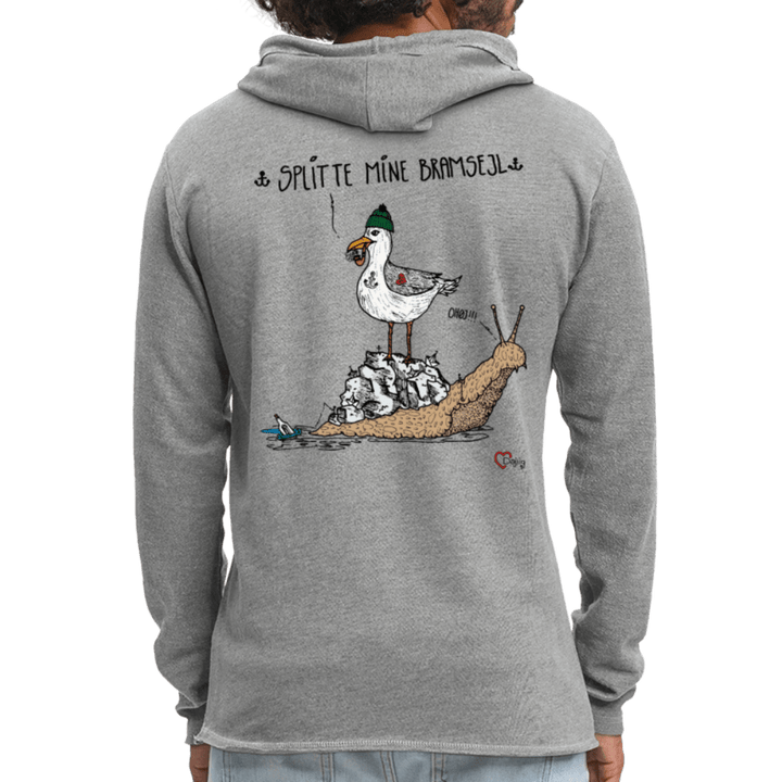 Splitte Mine Bramsejl - Let Unisex hættetrøje - Let sweatshirt med hætte, unisex - grå meleret - Dajlig.dk