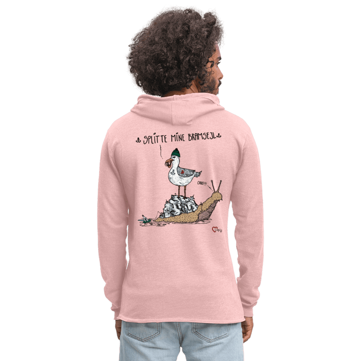 Splitte Mine Bramsejl - Let Unisex hættetrøje - Let sweatshirt med hætte, unisex - rosa - creme meleret - Dajlig.dk