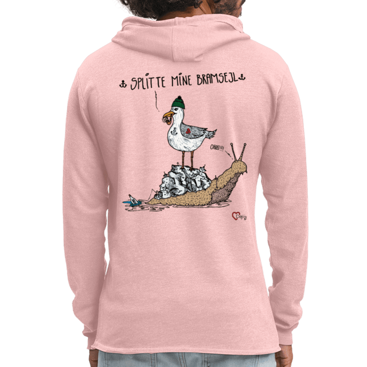 Splitte Mine Bramsejl - Let Unisex hættetrøje - Let sweatshirt med hætte, unisex - rosa - creme meleret - Dajlig.dk