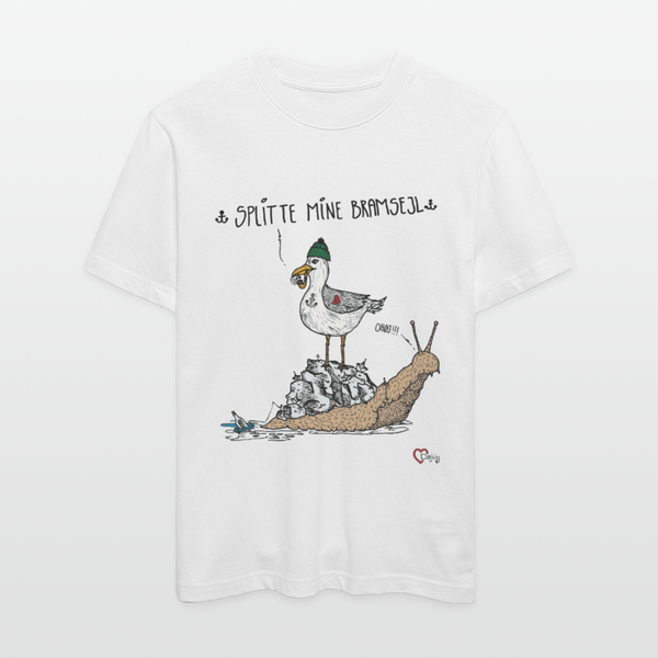 Splitte Mine Bramsejl - Unisex T-shirt - Stanley/Stella Relaxed Fit økologisk unisex - T-shirt Sparker - hvid - Dajlig