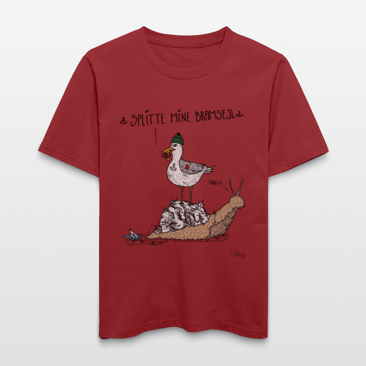 Splitte Mine Bramsejl - Unisex T-shirt - Stanley/Stella Relaxed Fit økologisk unisex - T-shirt Sparker - jordrød - Dajlig