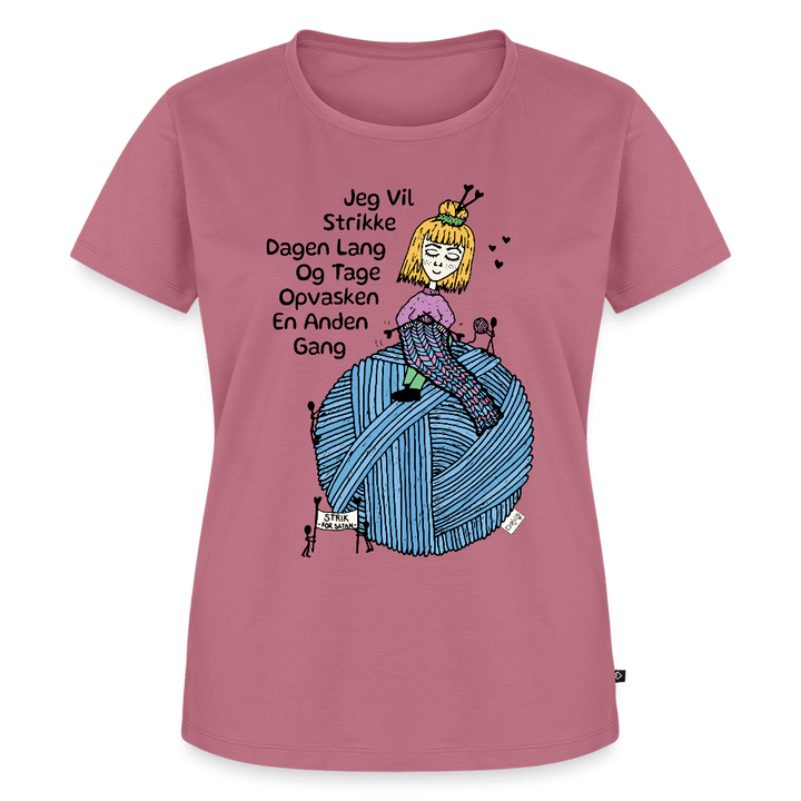 Strikkeglad - Eksklusiv Dame T-shirt - Dame premium T-shirt - mauve - Dajlig