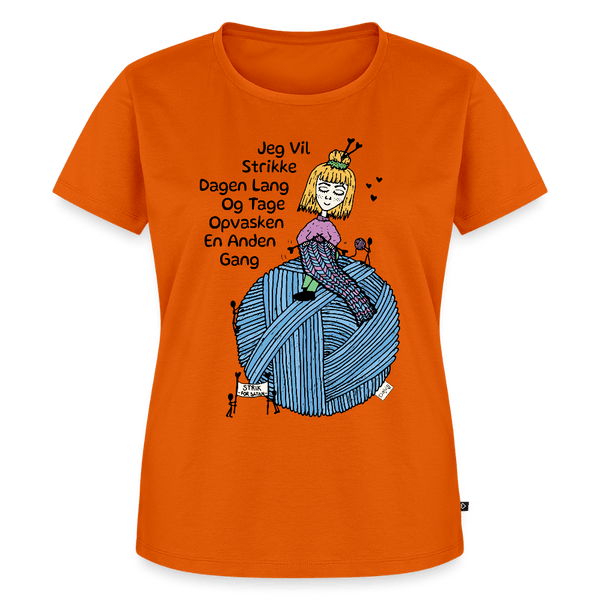Strikkeglad - Eksklusiv Dame T-shirt - Dame premium T-shirt - orange - Dajlig