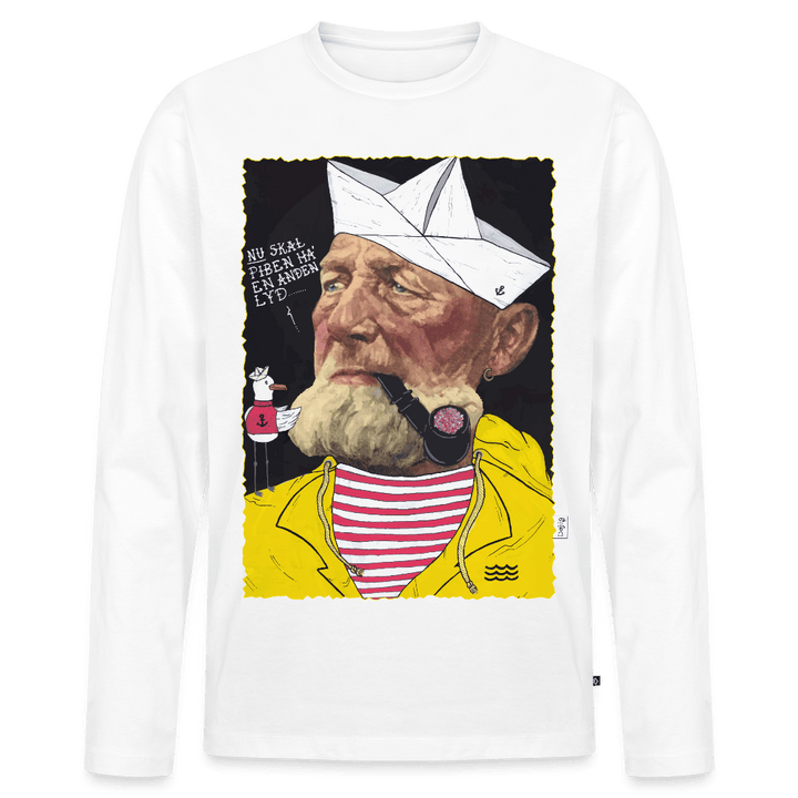 Styrmand Karlsen - Herre Langærmet Trøje - Premium økologisk langærmet T-shirt til mænd - hvid - Dajlig