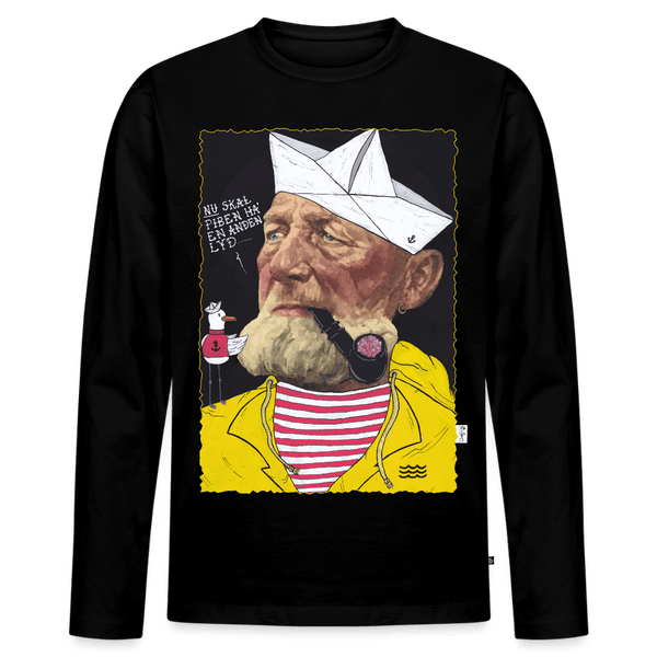 Styrmand Karlsen - Herre Langærmet Trøje - Premium økologisk langærmet T-shirt til mænd - sort - Dajlig
