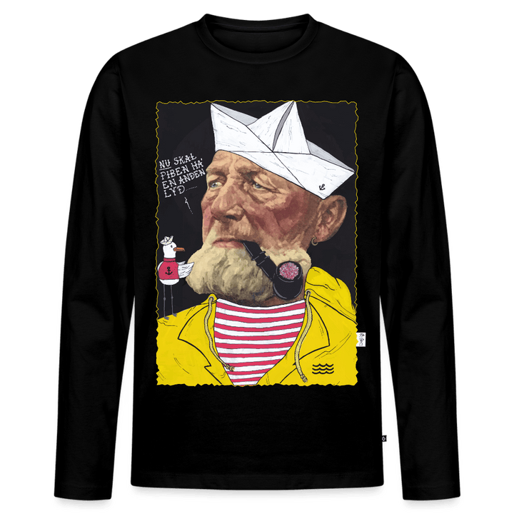 Styrmand Karlsen - Herre Langærmet Trøje - Premium økologisk langærmet T-shirt til mænd - sort - Dajlig