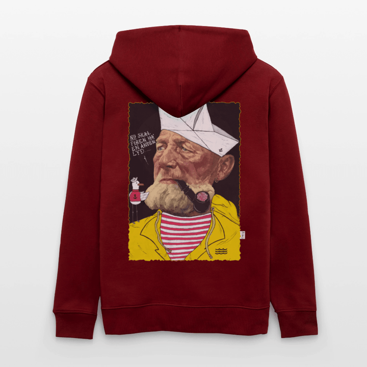 Styrmand Karlsen - Kraftig Unisex Hættetrøje m. lynlås - Stanley/Stella økologisk unisex - hættejakke CULTIVATOR - burgunder - rød - Dajlig