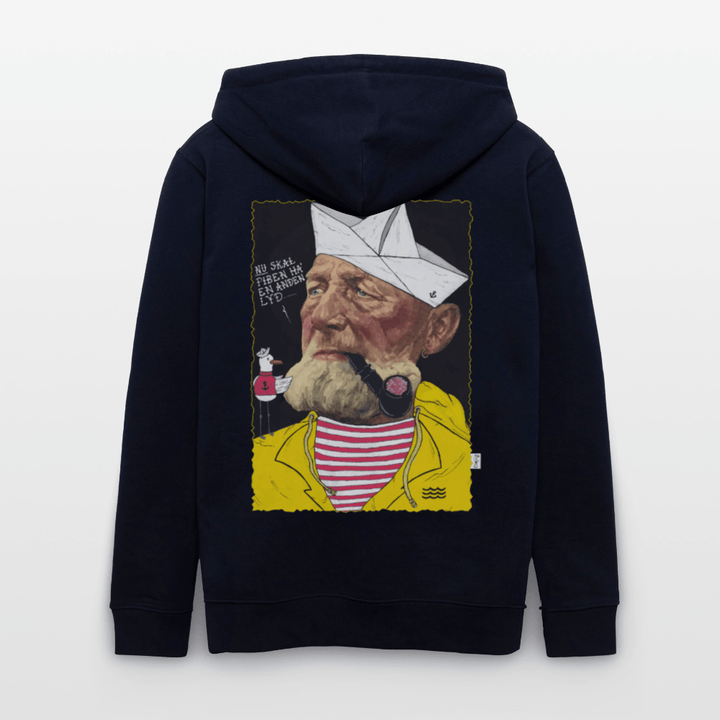 Styrmand Karlsen - Kraftig Unisex Hættetrøje m. lynlås - Stanley/Stella økologisk unisex - hættejakke CULTIVATOR - marineblå - Dajlig