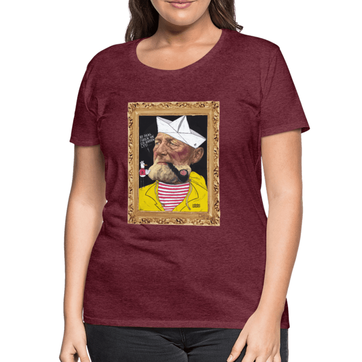 Styrmand Karlsen - Premium Dame T-shirt - Dame premium T-shirt - bordeaux meleret - Dajlig.dk