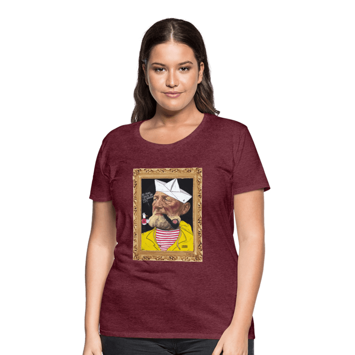 Styrmand Karlsen - Premium Dame T-shirt - Dame premium T-shirt - bordeaux meleret - Dajlig.dk