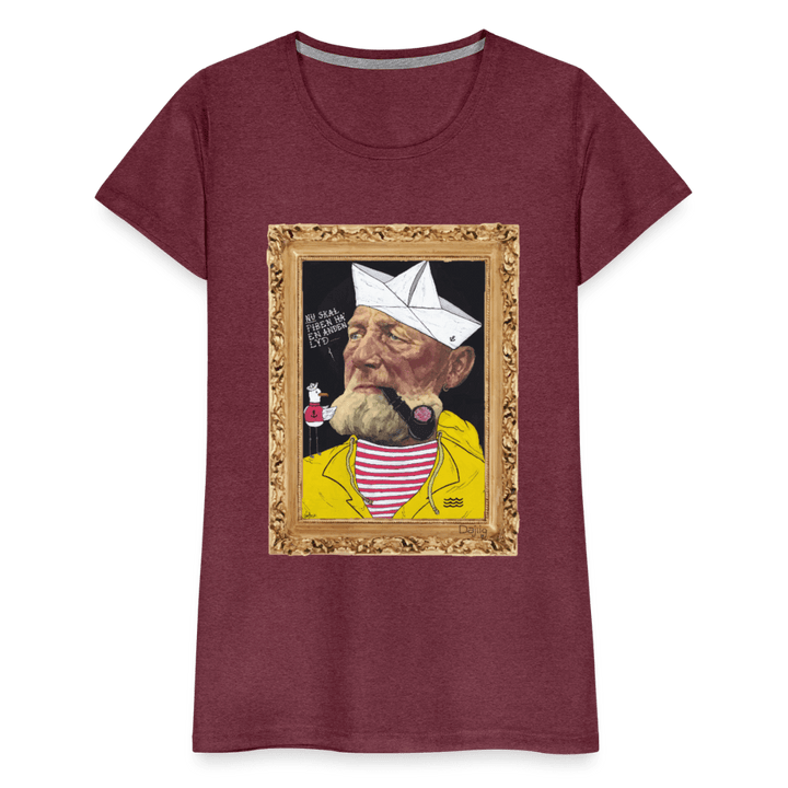 Styrmand Karlsen - Premium Dame T-shirt - Dame premium T-shirt - bordeaux meleret - Dajlig.dk