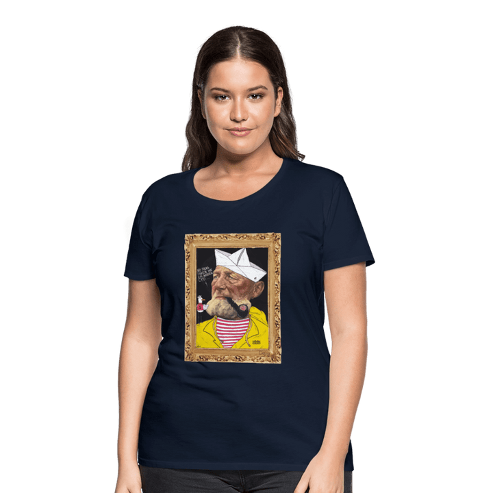 Styrmand Karlsen - Premium Dame T-shirt - Dame premium T-shirt - marineblå - Dajlig.dk