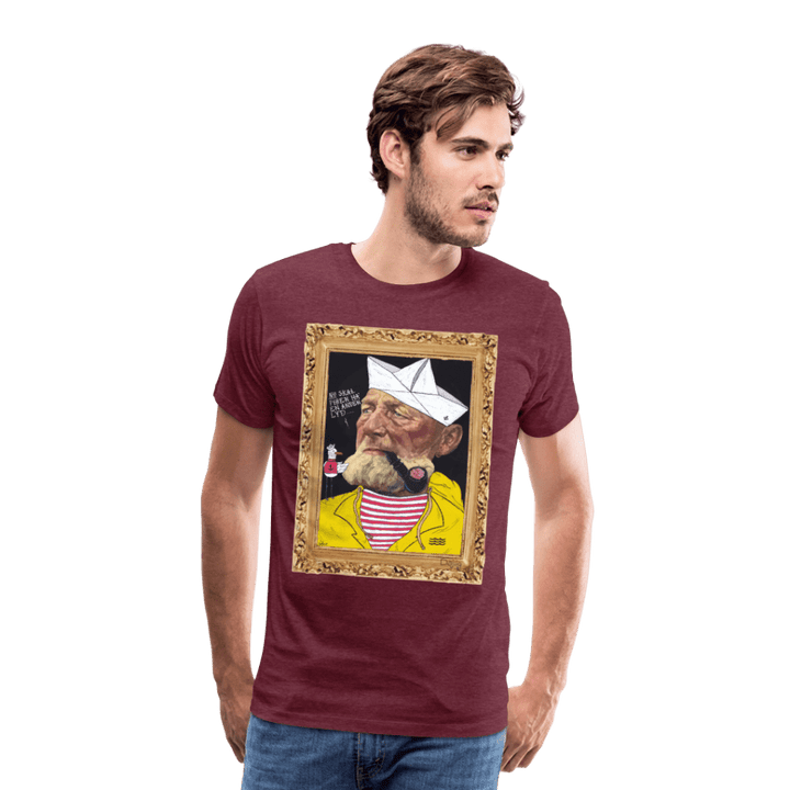 Styrmand Karlsen - Premium Herre T-shirt - Herre premium T-shirt - bordeaux meleret - Dajlig.dk