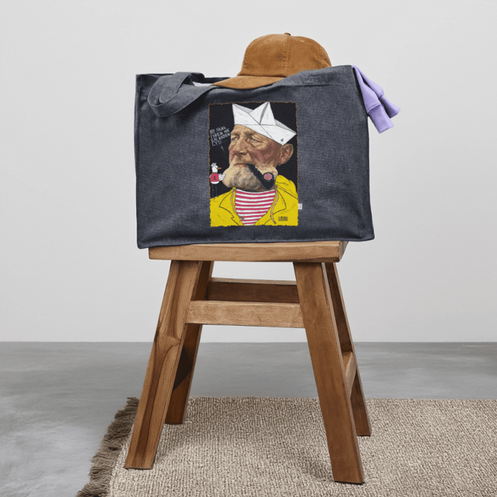 Styrmand Karlsen - Stor kraftig mulepose i genbrugsstof - Stanley/Stella recycled shopping bag - dybblå - Dajlig
