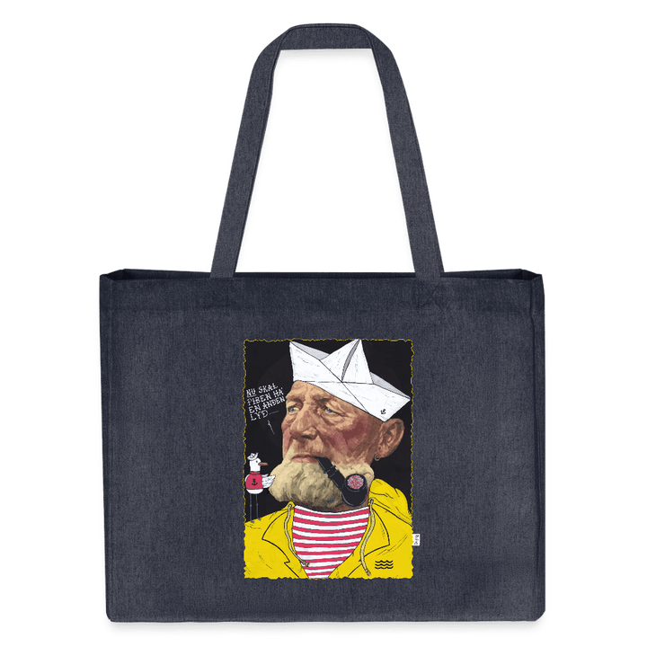 Styrmand Karlsen - Stor kraftig mulepose i genbrugsstof - Stanley/Stella recycled shopping bag - dybblå - Dajlig