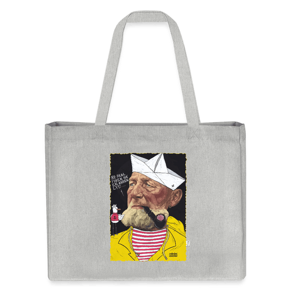 Styrmand Karlsen - Stor kraftig mulepose i genbrugsstof - Stanley/Stella recycled shopping bag - grå meleret - Dajlig