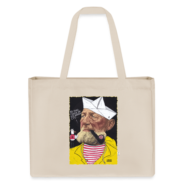Styrmand Karlsen - Stor kraftig mulepose i genbrugsstof - Stanley/Stella recycled shopping bag - råhvid - Dajlig