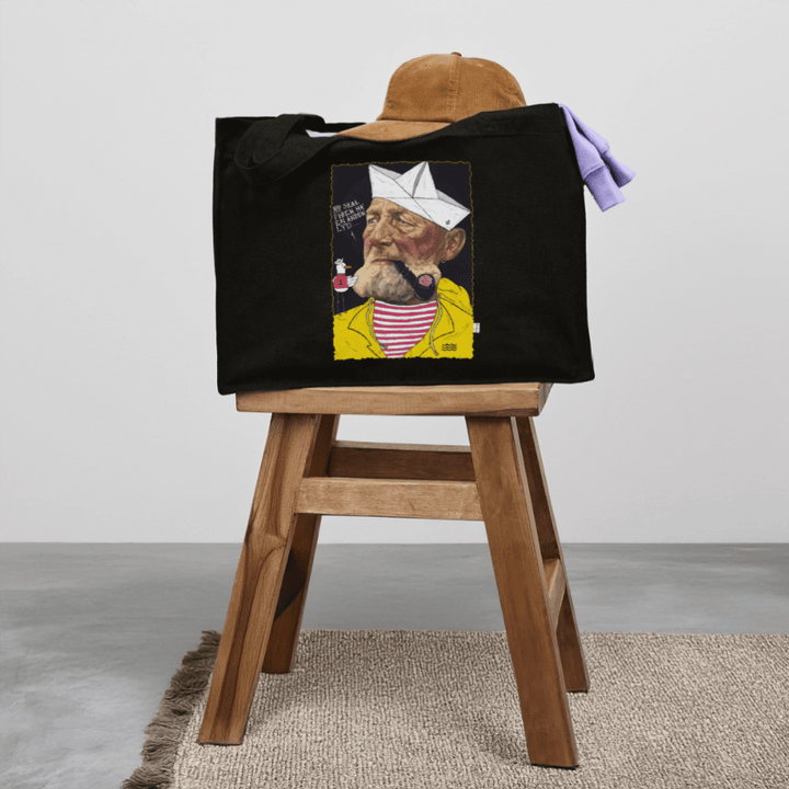 Styrmand Karlsen - Stor kraftig mulepose i genbrugsstof - Stanley/Stella recycled shopping bag - sort - Dajlig