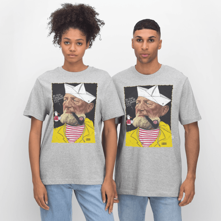 Styrmand Karlsen - Unisex T-shirt - Stanley/Stella Relaxed Fit økologisk unisex - T-shirt Sparker - grå meleret - Dajlig