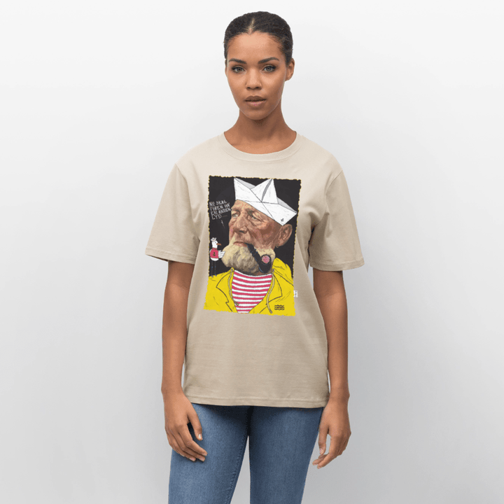 Styrmand Karlsen - Unisex T-shirt - Stanley/Stella Relaxed Fit økologisk unisex - T-shirt Sparker - hvid grå - Dajlig