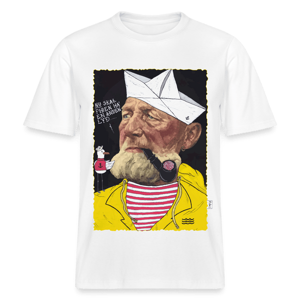 Styrmand Karlsen - Unisex T-shirt - Stanley/Stella Relaxed Fit økologisk unisex - T-shirt Sparker - hvid - Dajlig