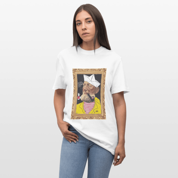 Styrmand Karlsen - Unisex T-shirt - Stanley/Stella Relaxed Fit økologisk unisex - T-shirt Sparker - hvid - Dajlig
