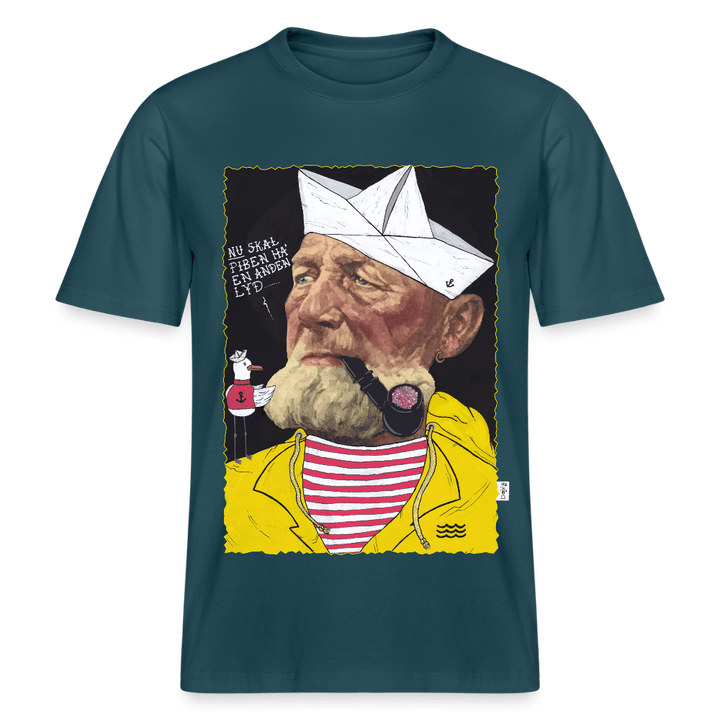 Styrmand Karlsen - Unisex T-shirt - Stanley/Stella Relaxed Fit økologisk unisex - T-shirt Sparker - mørk petrol - Dajlig
