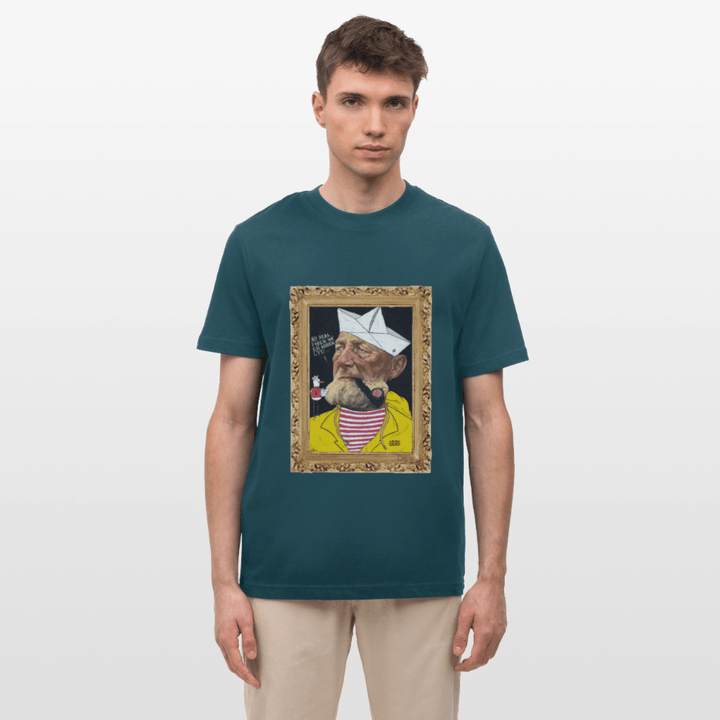 Styrmand Karlsen - Unisex T-shirt - Stanley/Stella Relaxed Fit økologisk unisex - T-shirt Sparker - mørk petrol - Dajlig