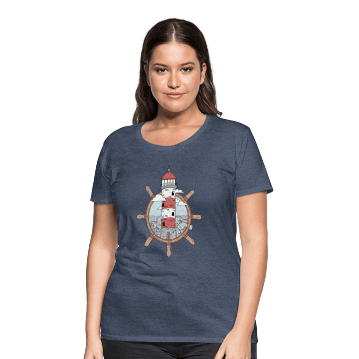 Styrtårn - Eksklusiv Dame T-shirt - Dame premium T-shirt - blåmeleret - Dajlig