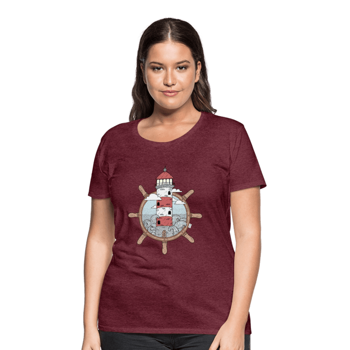 Styrtårn - Eksklusiv Dame T-shirt - Dame premium T-shirt - bordeaux meleret - Dajlig.dk