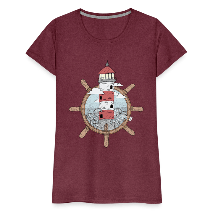 Styrtårn - Eksklusiv Dame T-shirt - Dame premium T-shirt - bordeaux meleret - Dajlig.dk