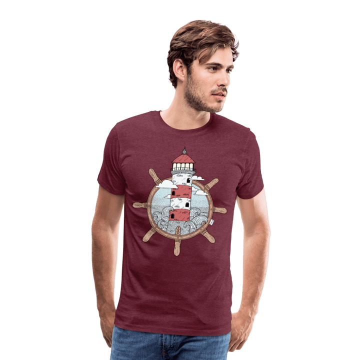 Styrtårn - Eksklusiv Herre T-shirt - Herre premium T-shirt - bordeaux meleret - Dajlig.dk