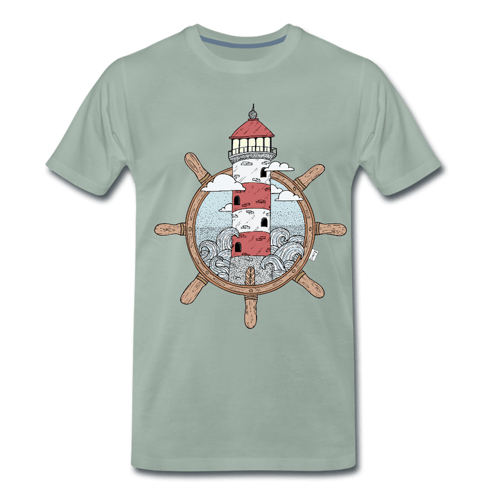 Styrtårn - Eksklusiv Herre T-shirt - Herre premium T-shirt - grågrøn - Dajlig