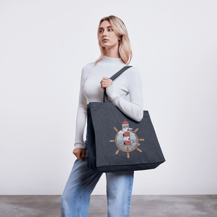 Styrtårn - Stor Kraftig mulepose i genbrugsstof - Stanley/Stella recycled shopping bag - dybblå - Dajlig.dk