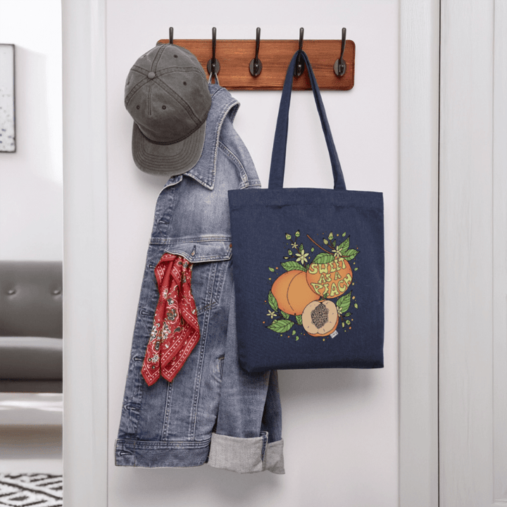 Sweet Peach - Kraftig mulepose i genbrugsstof - Stanley/Stella heavyweight recycled mulepose - melange blue - Dajlig