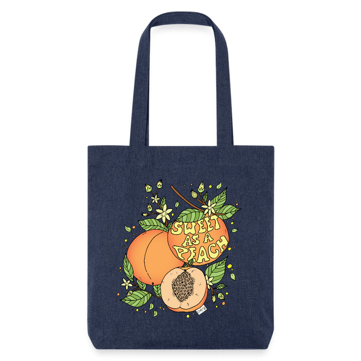 Sweet Peach - Kraftig mulepose i genbrugsstof - Stanley/Stella heavyweight recycled mulepose - melange blue - Dajlig