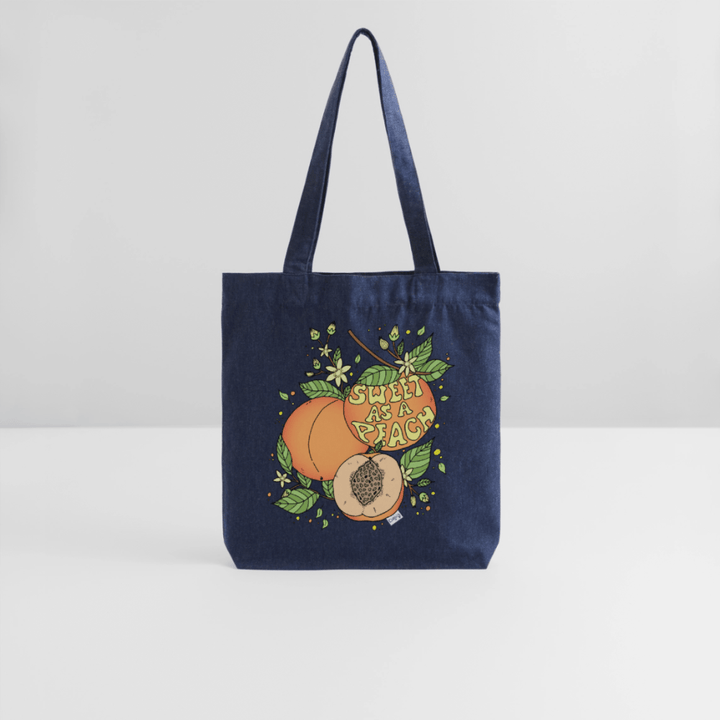 Sweet Peach - Kraftig mulepose i genbrugsstof - Stanley/Stella heavyweight recycled mulepose - melange blue - Dajlig