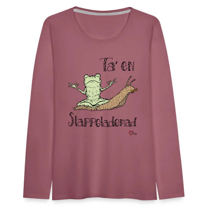 Ta' en Slappelademad Snegl - Dame Trøje - Dame premium T-shirt med lange ærmer - rødviolet - Dajlig.dk